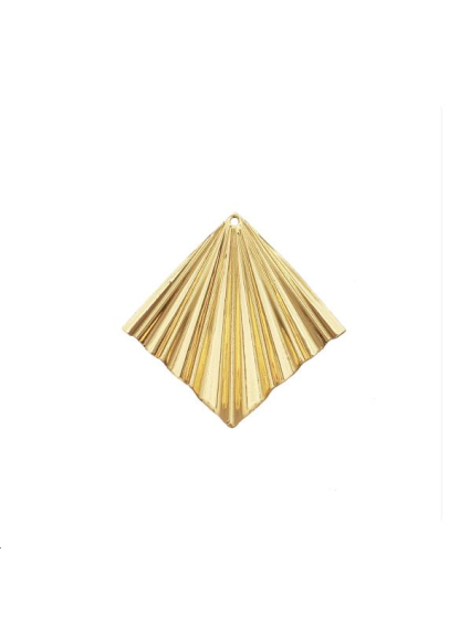 Pendentif losange ondulé 25mm 1 tro  Pendentifs- 1