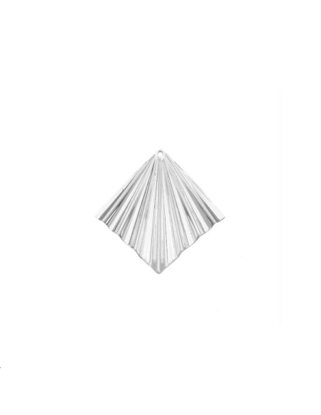 Pendentif losange ondulé 20mm 1 tro  Pendentifs- 1 Pendentif losange ondulé 20mm 1 tro  Pendentifs- 1
