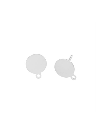 Pastille lisse 8,5mm avec tige 1 an  Boucles d'oreilles- 1