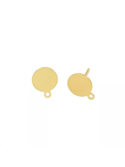 Pastille lisse 8,5mm avec tige 1 an  Boucles d'oreilles- 1