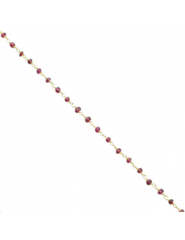 Chaine perlée grenat rondelle 3x2mm Chaînes perlées- 1
