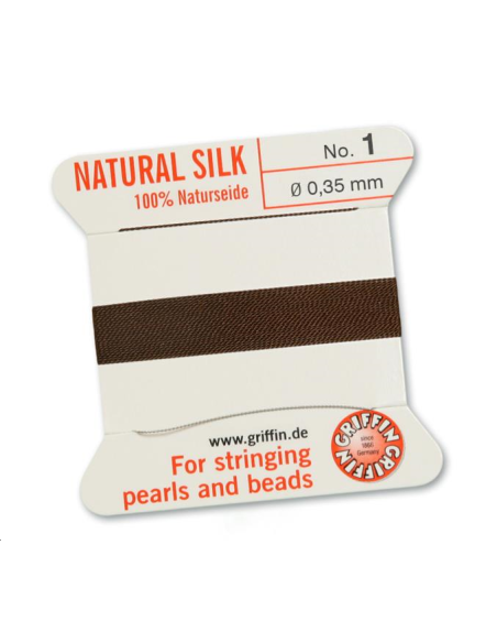 Fil de soie 0.35 mm brun   Fil de soie naturelle No. 1 diamètre 0.35 mm- 1 Fil de soie 0.35 mm brun   Fil de soie naturelle No. 1 diamètre 0.35 mm- 1