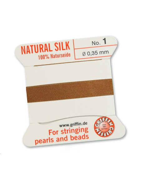 Fil de soie 0.35 mm cornaline   Fil de soie naturelle No. 1 diamètre 0.35 mm- 1 Fil de soie 0.35 mm cornaline   Fil de soie naturelle No. 1 diamètre 0.35 mm- 1