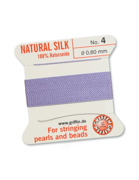 Fil de soie  0.6 mm lilas  Fil de soie naturelle No. 4 diamètre 0.6 mm- 1