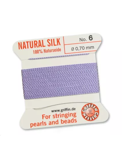Fil de soie 0.7 mm lilas  Fil de soie naturelle No. 6 diamètre 0.7 mm- 1