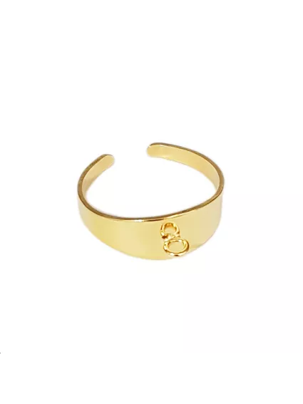 Bague réglable avec anneau 7mm doré  Bagues- 1