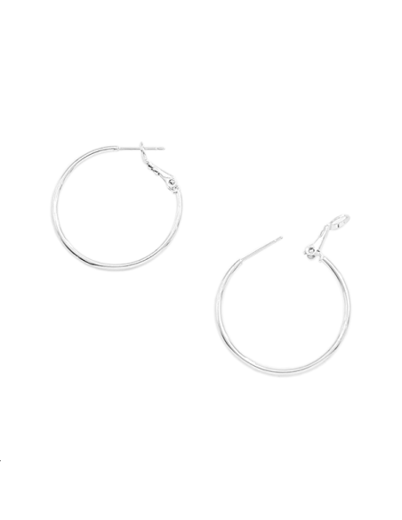 Créoles 30x1.5mm plaqué argent  Boucles d'oreilles- 1