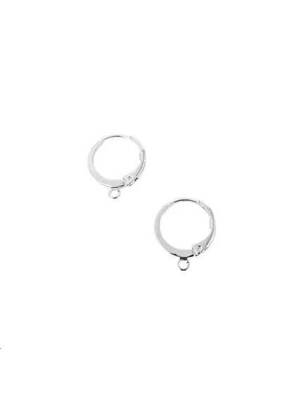 dormeuse ronde12mm plaqué argent  Boucles d'oreilles- 1