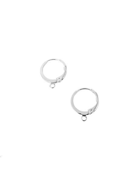 dormeuse ronde12mm plaqué argent  Boucles d'oreilles- 1 dormeuse ronde12mm plaqué argent  Boucles d'oreilles- 1