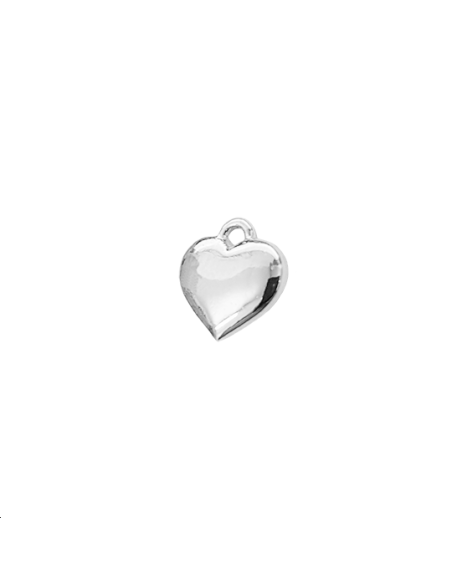 pampille coeur 8x7.5mm pl argent  Pampilles- 1