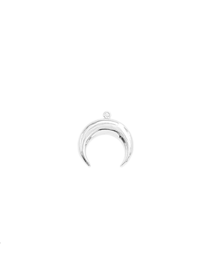 Pendentif corne 20mm plaqué argent  Pendentifs- 1