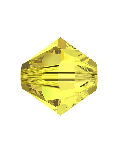 Lot bicônes 3 mm citrine  Toupies 3mm Swarovski (5328/5301)- 2 Lot bicônes 3 mm citrine  Toupies 3mm Swarovski (5328/5301)- 2