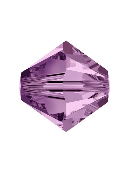 Lot bicônes 3 mm light amethyst  Toupies 3mm Swarovski (5328/5301)- 1 2
