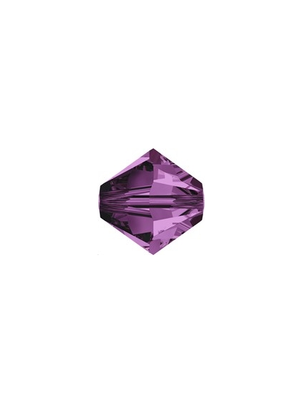Lot bicônes 4 mm amethyst  Toupies 4mm couleurs simples (5301/5328)- 1