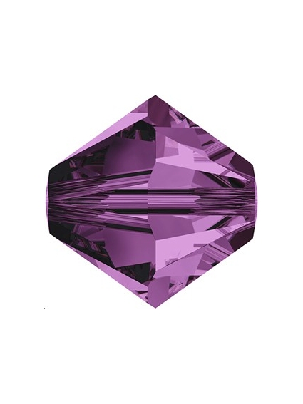 Lot bicônes 4 mm amethyst  Toupies 4mm couleurs simples (5301/5328)- 1 2