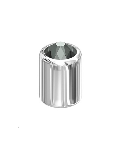 3D studs hematite / silver  Rivets 3D Studs (5400)- 1 2