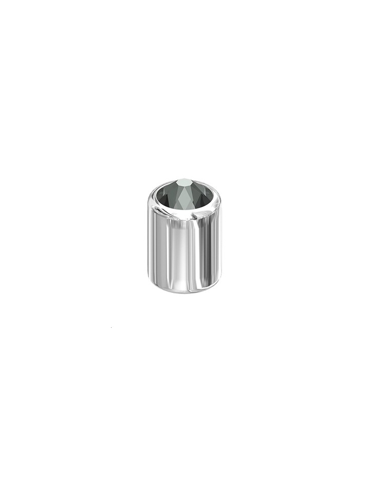 3D studs hematite / silver  Rivets 3D Studs (5400)- 2