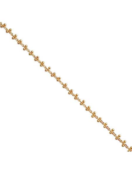 Chaîne fine perlée haut et bas doré  Chaines- 1 Chaîne fine perlée haut et bas doré  Chaines- 1