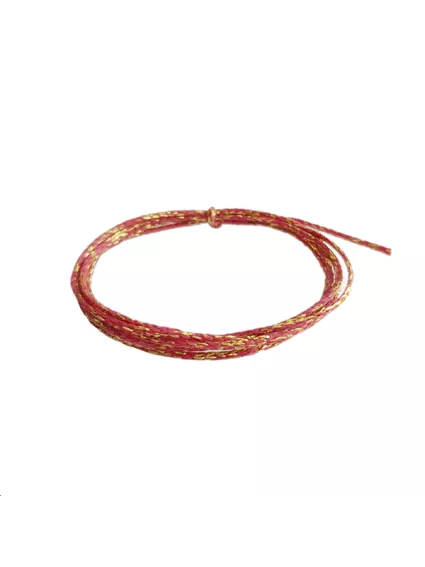 Coton ciré métallisé rose et or  Coton ciré métallisé- 1