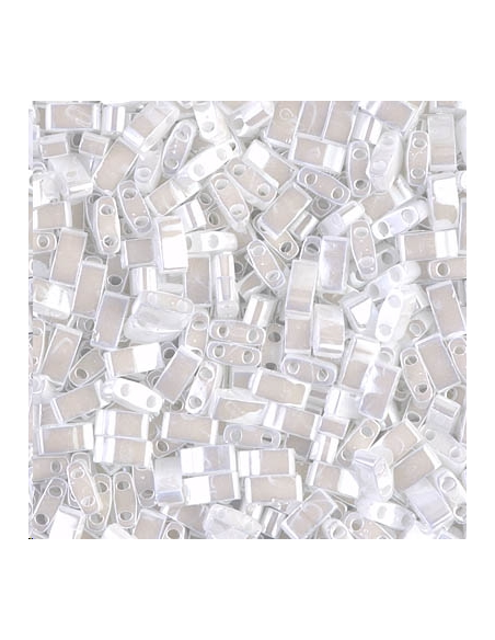 Half Tila Miyuki White Pearl Ceylon  Half Tila Miyuki- 1 Half Tila Miyuki White Pearl Ceylon  Half Tila Miyuki- 1