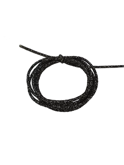 Cordon métallisé rond 2 mm noir  Cordon métallisé rond- 2