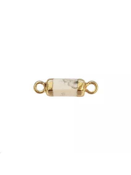 Howlite blanche hexagone 6x12mm  Les pendentifs en pierre Fine- 1