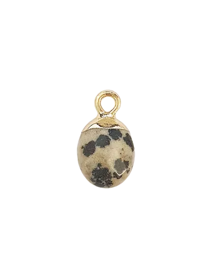 Jaspe dalmatien goutte 8x11mm  Les pendentifs en pierre Fine- 1