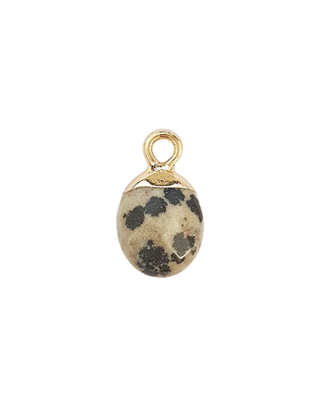 Jaspe dalmatien goutte 8x11mm  Les pendentifs en pierre Fine- 1