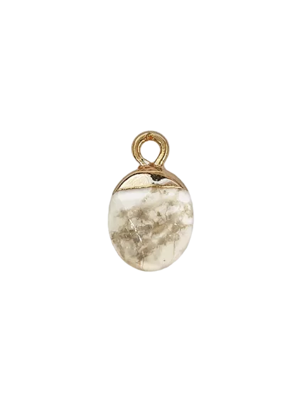 Howlite blanche goutte 8x11mm  Les pendentifs en pierre Fine- 1