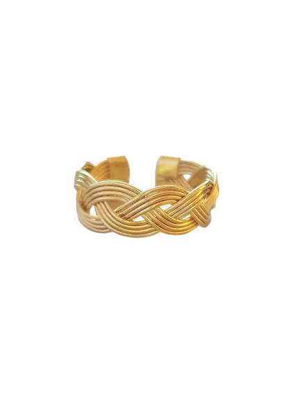 Bague réglable tressée 4 fils 20x7mm  Bagues- 1
