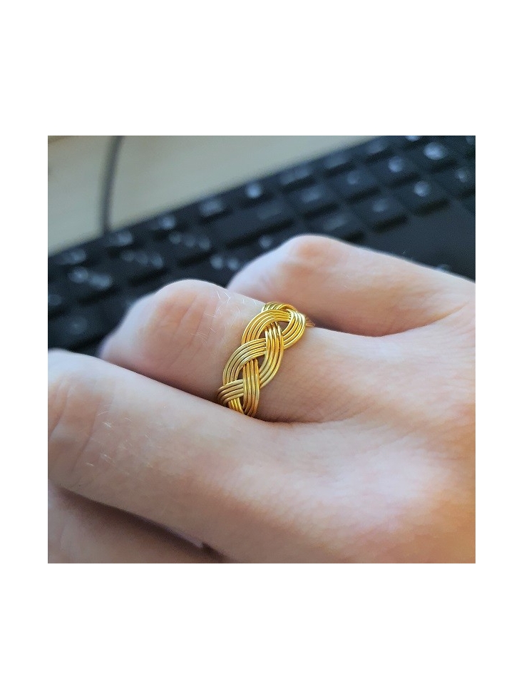 Bague réglable tressée 4 fils 20x7mm  Bagues- 2