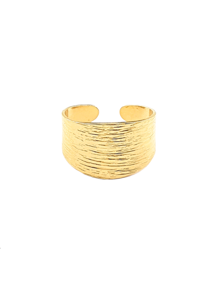 Bague réglable strié 20x14mm doré