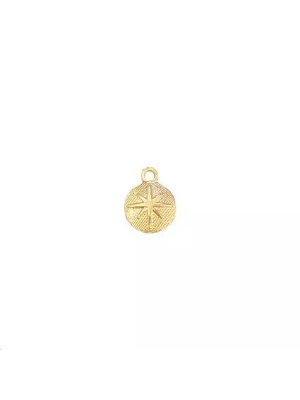 Pampille rond décor étoile 6mm