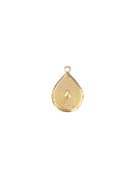 Pampille goutte décor perlé 17x12mm