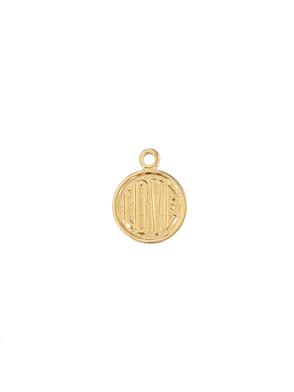 Pampille rond gravé LOVE 10,5mm