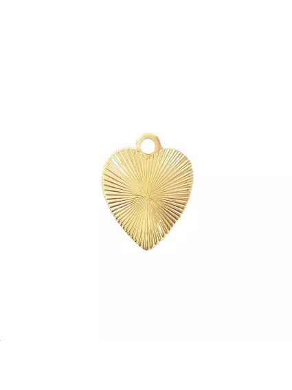 Pendentif cœur strié 19x16mm