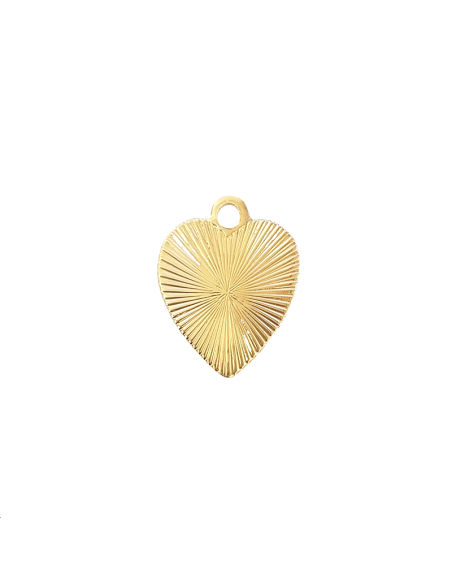 Pendentif cœur strié 19x16mm