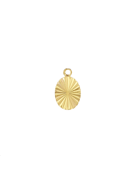 Pampille ovale décor rayon 13x8mm