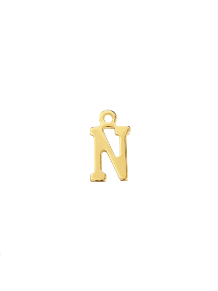 Lettre N 1 anneau doré