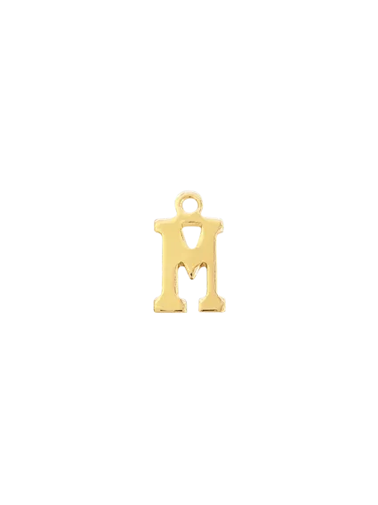 Pendentif lettre M un anneau doré  Pendentifs- 1
