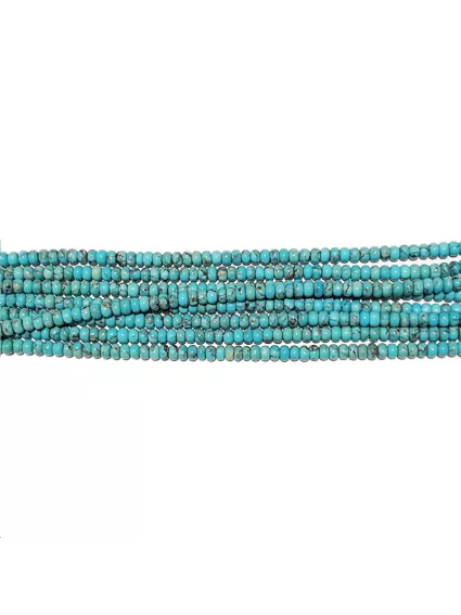 Turquoise rondelle 4mm bleue matrix  Heishi et donuts- 1