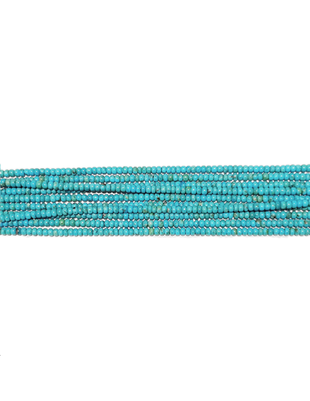 Turquoise rondelle 3mm bleue  Heishi et donuts- 1