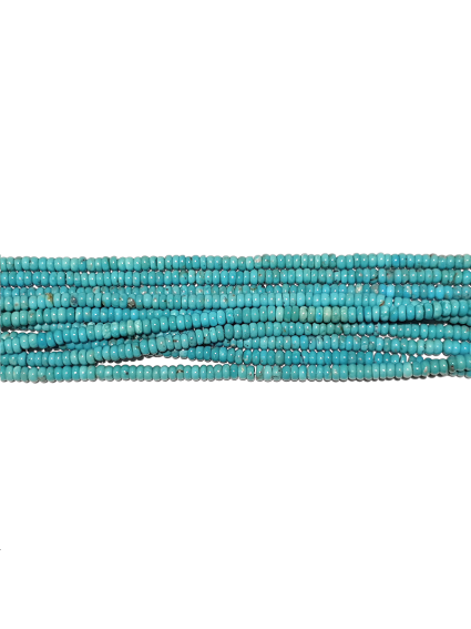 Turquoise rondelle 4mm bleue  Heishi et donuts- 1