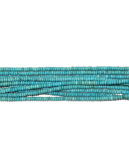 Turquoise rondelle 4mm bleue  Heishi et donuts- 1