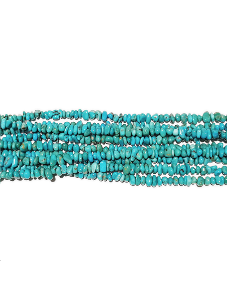 Turquoise chips 4-7x3-5mm bleue  Heishi et donuts- 1