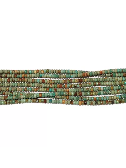 Turquoise rondelle 4mm verte  Heishi et donuts- 1