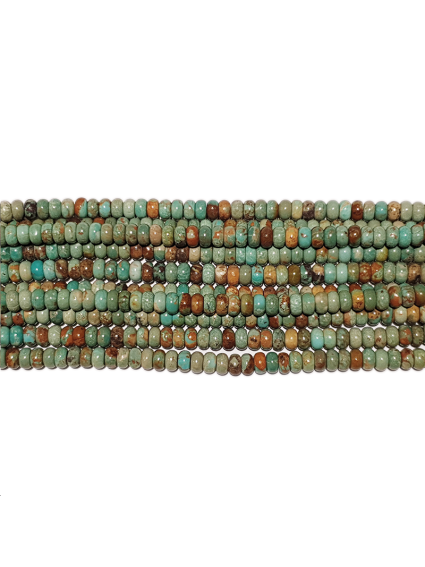 Turquoise rondelle 6mm verte  Heishi et donuts- 1