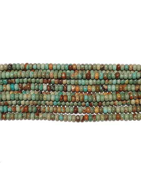 Turquoise rondelle 6mm verte  Heishi et donuts- 1