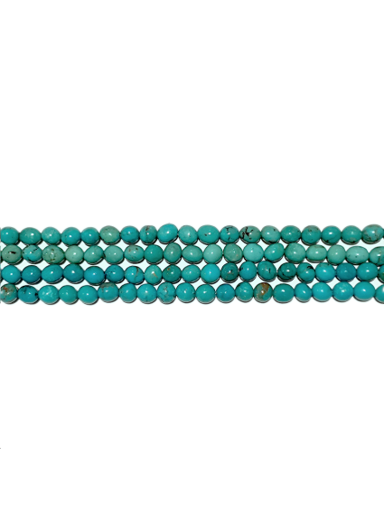 Turquoise galet arrondi 6-9mm  Heishi et donuts- 1
