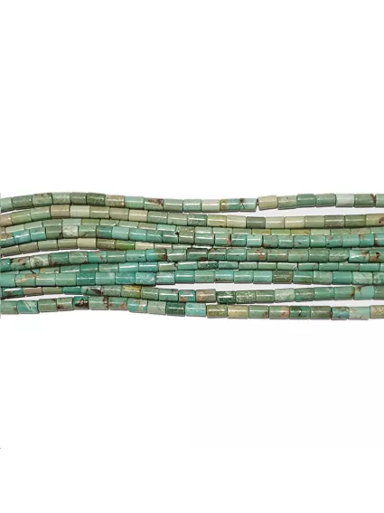 Turquoise tube 4x6mm verte  Heishi et donuts- 1